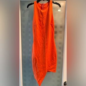 Hot Miami Styles Asymmetrical Orange Dress